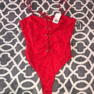 Red Forever 21 Bodysuit